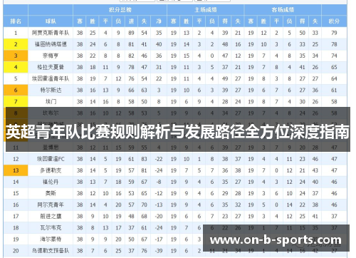 英超青年队比赛规则解析与发展路径全方位深度指南 英超青年队比赛规则解析与发展路径全方位深度指南