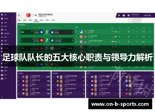 足球队队长的五大核心职责与领导力解析